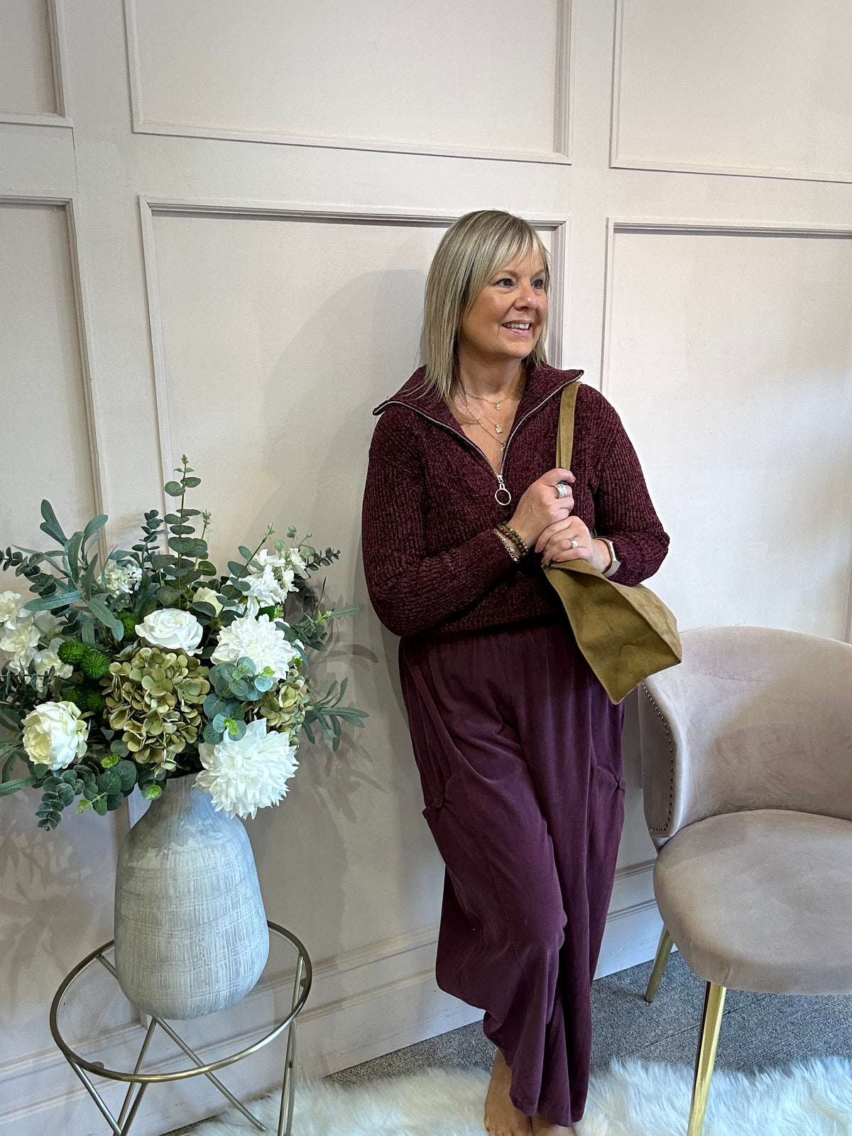 Zip Soft Jumper - Burgundy