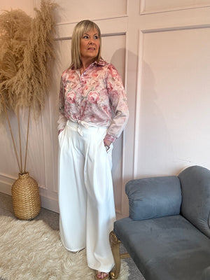 Floral Bloom Shirt - Grey/Pink