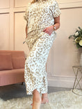 Load image into Gallery viewer, Leopard Harem Lounge Pant - Beige/White - Wardrobe By Simone

