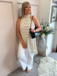 Load image into Gallery viewer, Polka Dot Halter Neck Top - Cream/Black - Wardrobe By Simone
