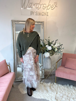 Crossover Layered Jumper - Khaki