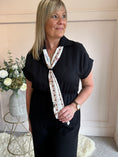 Load image into Gallery viewer, Collared With A Tie  Jumpsuit - Black - Wardrobe By Simone
