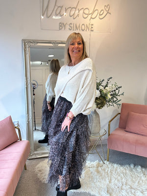 Crossover Layered Jumper - Cream