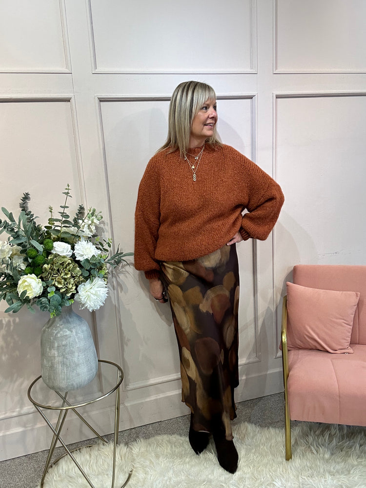 Chunky Knitted Jumper - Rust
