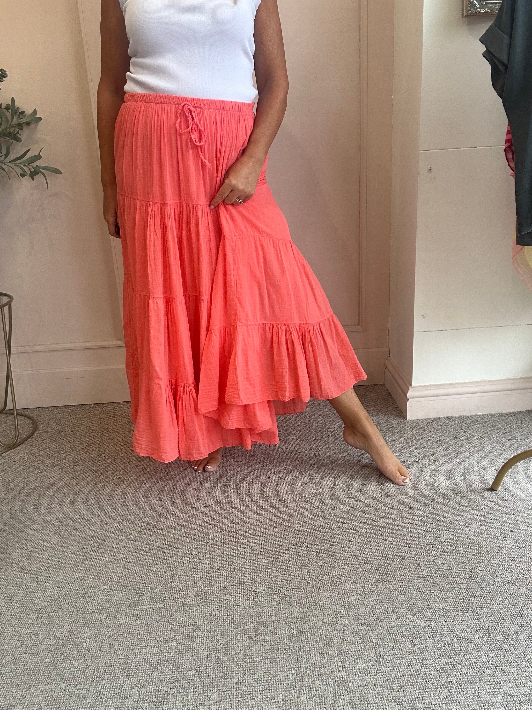 Gypsy Maxi Skirt - Coral - Wardrobe By Simone