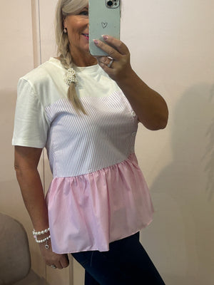 Pink Peplum - T-Shirt - Wardrobe By Simone