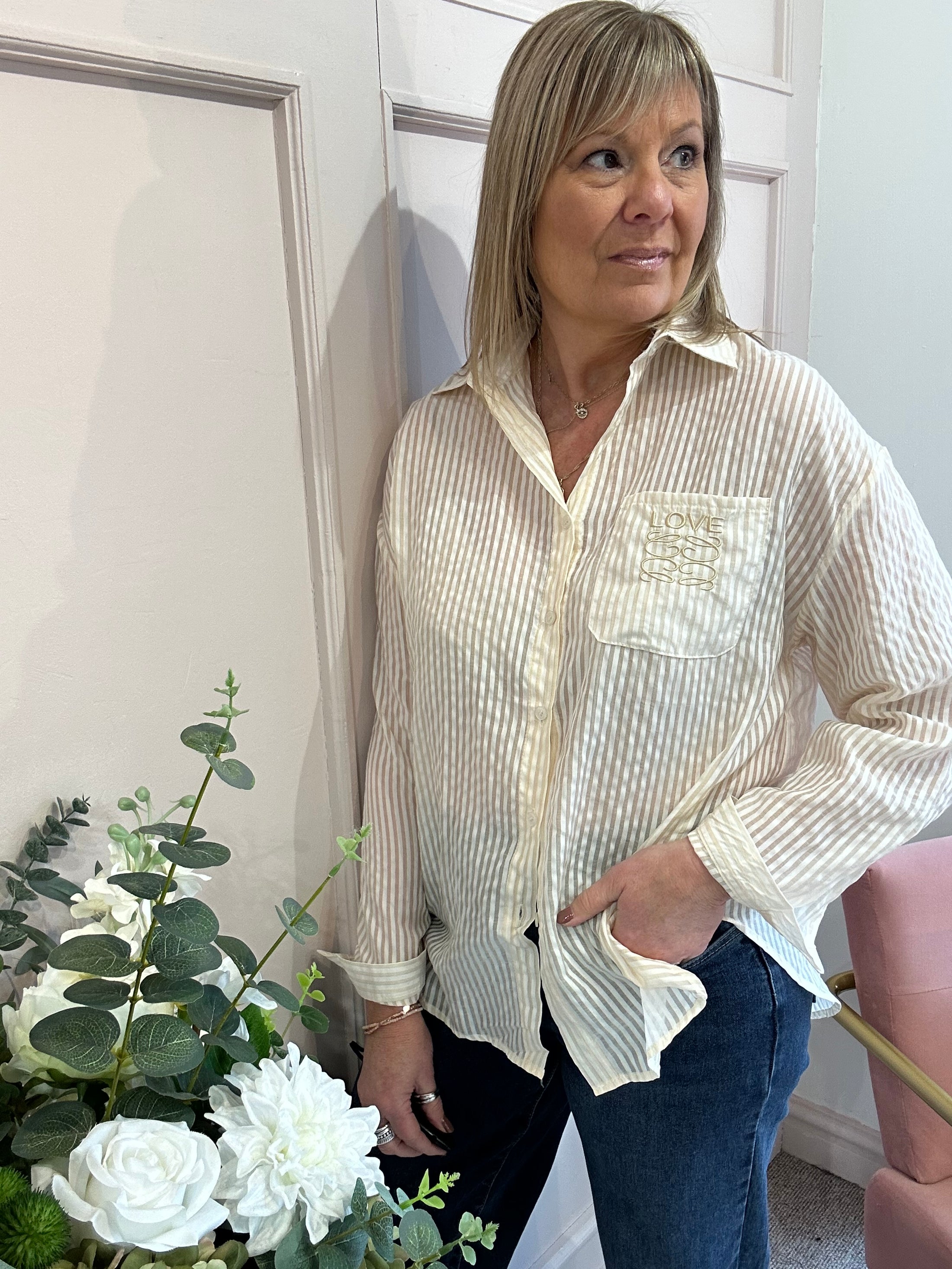 Love Stripe Shirt - Lemon