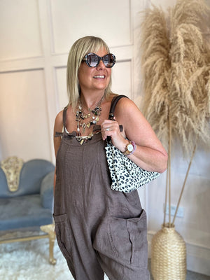 Linen dungarees - Brown - Wardrobe By Simone