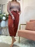 Load image into Gallery viewer, Scarf Tie Belted Pant - Deep Terracotta
