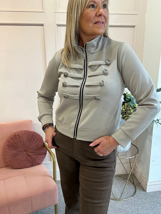 Military Lounge Jacket - Taupe - Wardrobe By Simone