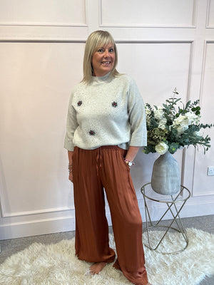 Sparkle Detail Jumper  - Oatmeal