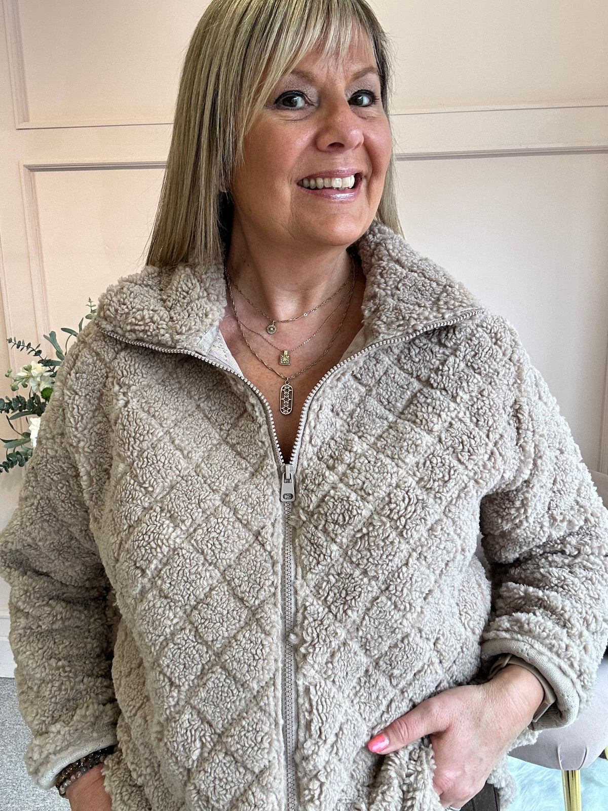 Cosy Zip Fleece - Taupe