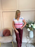 Load image into Gallery viewer, Cosy Striped Waistcoat - Pink/Cream
