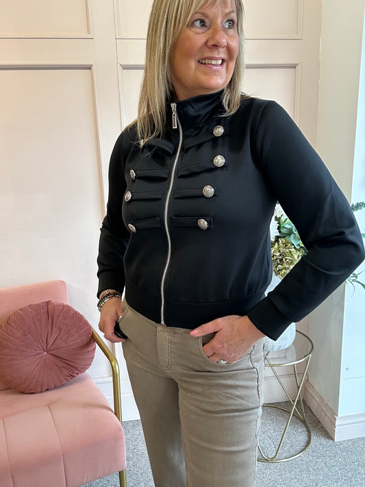 Military Lounge Jacket - Black - Wardrobe By Simone