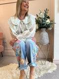 Load image into Gallery viewer, Pretty Embroidered Flowes Jean - Denim Blue - Wardrobe By Simone
