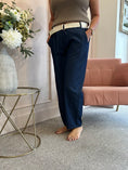 Load image into Gallery viewer, Wide Belted Pant - Denim Blue
