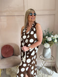 Load image into Gallery viewer, Maxi Bold Spot Dress - Brown/White - Wardrobe By Simone
