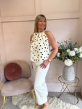 Load image into Gallery viewer, Polka Dot & Pearl Top - Cream/Black - Wardrobe By Simone

