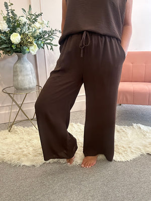 Wide Leg Pant - Brown