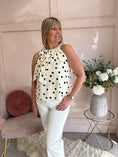 Load image into Gallery viewer, Polka Dot & Pearl Top - Cream/Black - Wardrobe By Simone
