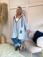 Oversized Hooded Shower Mac - Light Grey