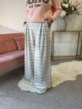 Load image into Gallery viewer, Checked Pleated Wide Pant - Cream/Beige - Wardrobe By Simone
