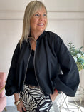 Load image into Gallery viewer, Scarf With Zip Jacket - Black
