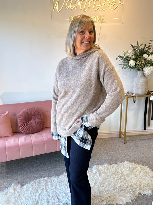 Oversized Hoody Jumper - Beige