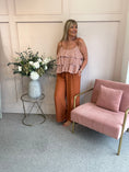 Load image into Gallery viewer, Ra-Ra Gingham Cami Top - Rust/White
