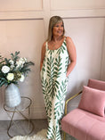 Load image into Gallery viewer, Botanical Dungarees - Cream/Green - Wardrobe By Simone
