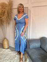 Boho Tie Dye Sundress - Steel Blue