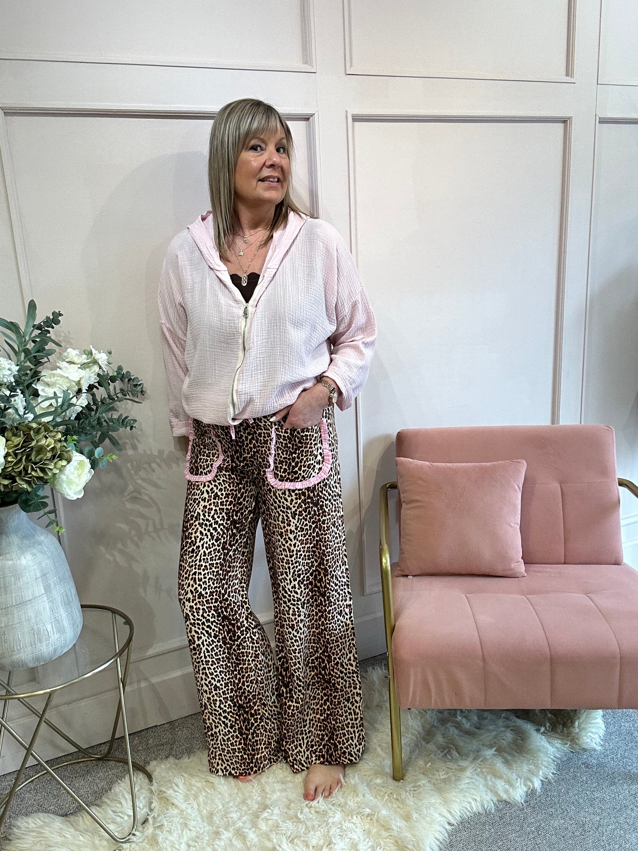 Zipped Hoody Top - Pink - Wardrobe By Simone