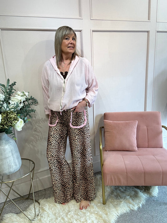 Zipped Hoody Top - Pink - Wardrobe By Simone