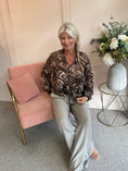 Load image into Gallery viewer, Lightweight Snake Print Zip Jacket - Brown/Cream - Wardrobe By Simone
