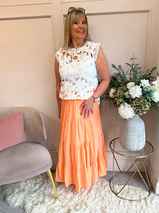 Gypsy Maxi Skirt - Orange - Wardrobe By Simone