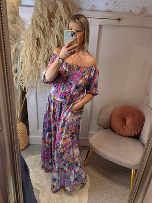 
            
                Load image into Gallery viewer, Floral Maxi Dress - Pink - Wardrobe By Simone
            
        