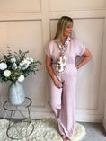 Load image into Gallery viewer, Collared With A Tie  Jumpsuit - Dusky Pink - Wardrobe By Simone
