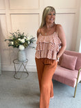 Load image into Gallery viewer, Ra-Ra Gingham Cami Top - Rust/White
