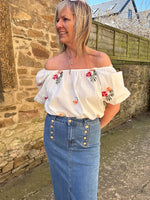 Wild Flower Bardo Top - White