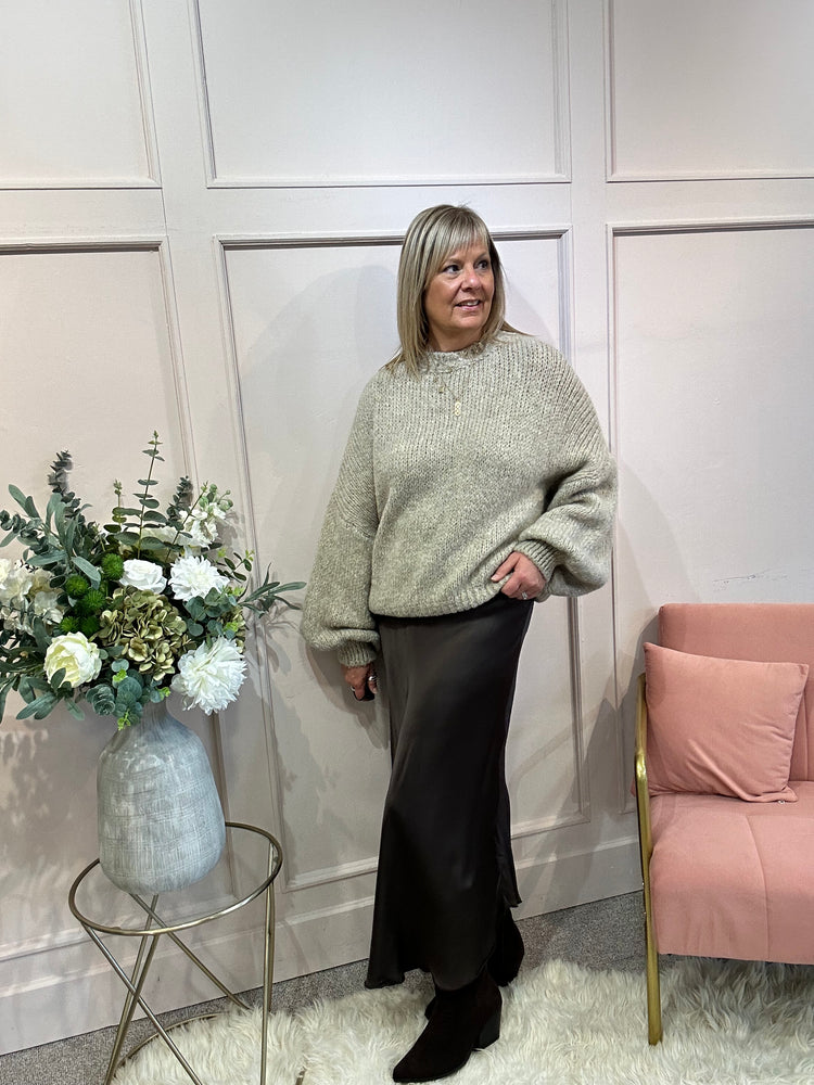 Chunky Knitted Jumper - Biscuit