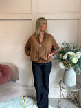 Load image into Gallery viewer, Suedette Zip Jacket - Golden Brown
