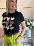 Load image into Gallery viewer, Hearts Wild About You T Shirt  - Black - Wardrobe By Simone

