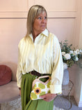 Load image into Gallery viewer, Sheer Shimmer Pleated Shirt - Lemon - Wardrobe By Simone
