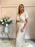 Load image into Gallery viewer, Spotty Pleated Dress- Beige One Size

