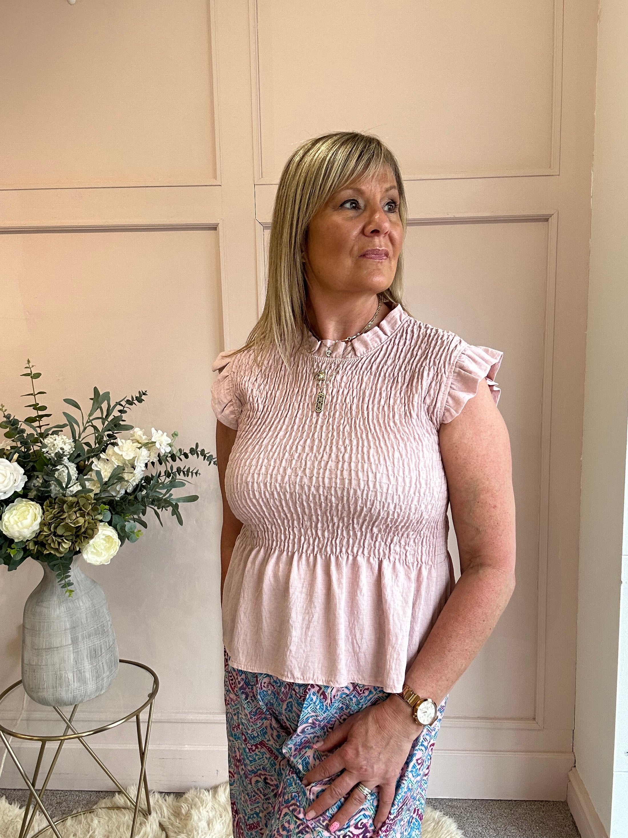 Cute Peplum Top  - Dusky Pink - Wardrobe By Simone