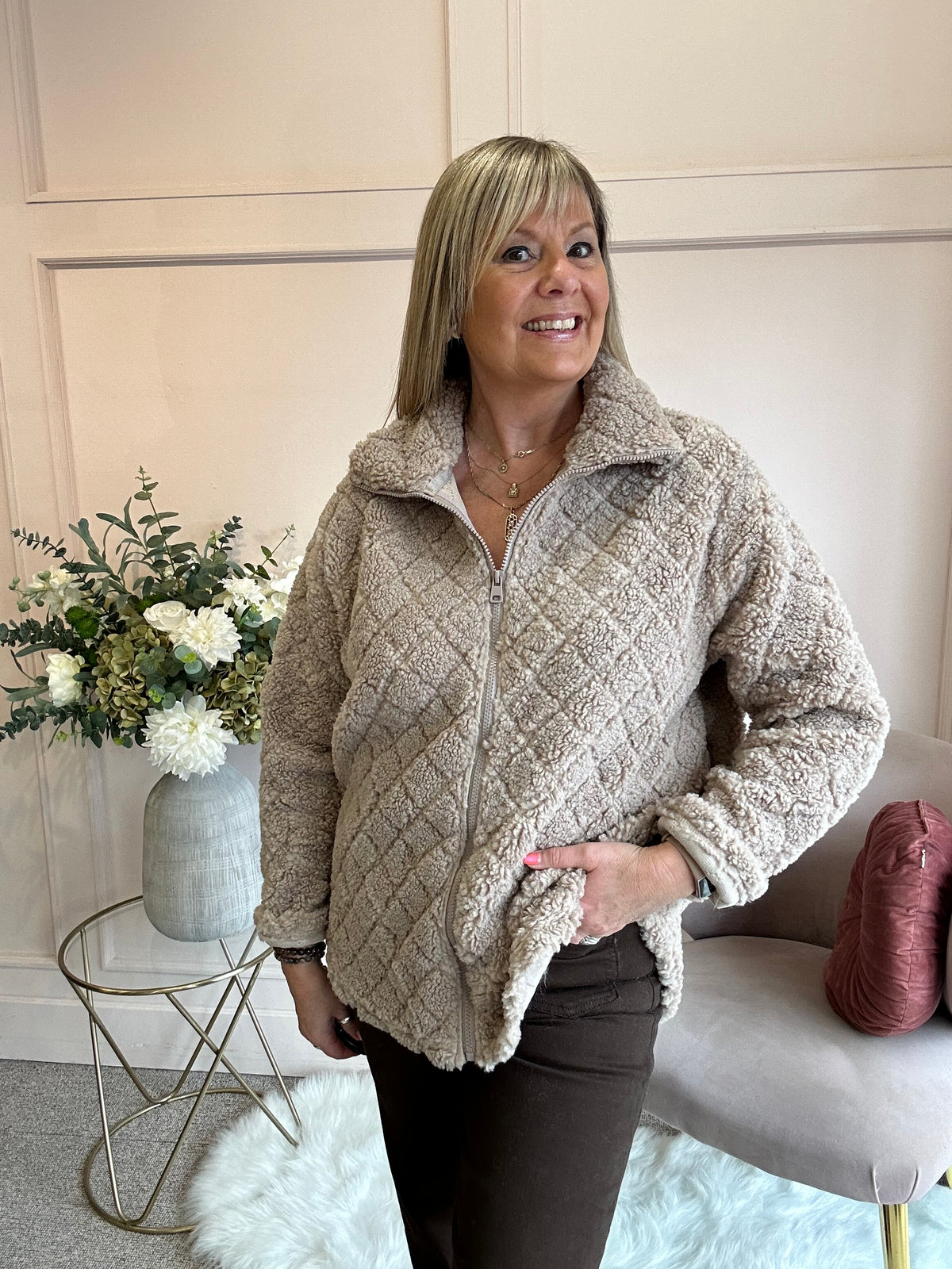 Cosy Zip Fleece - Taupe