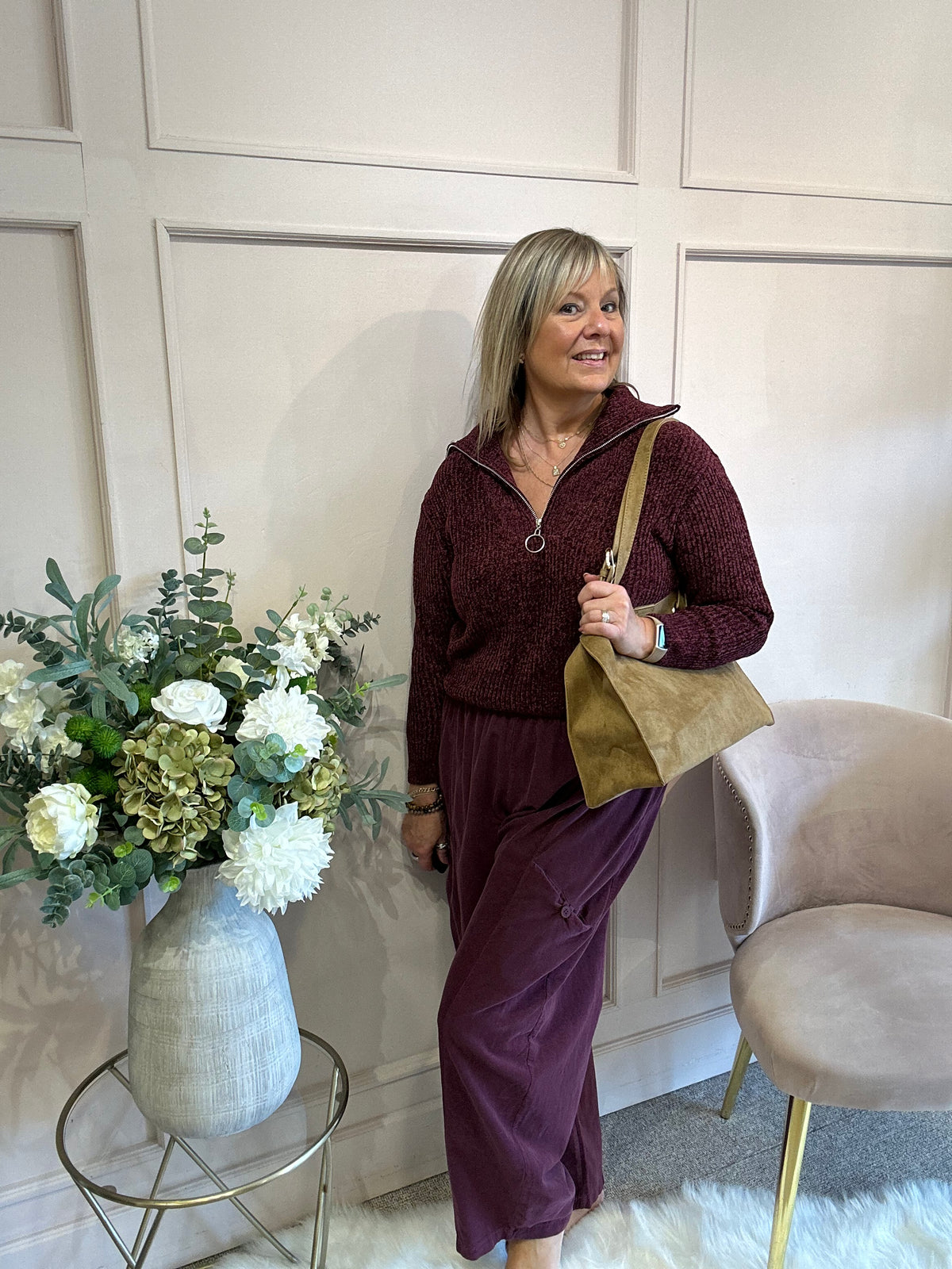 Zip Soft Jumper - Burgundy