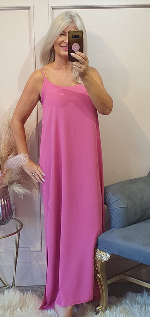 Strappy Maxi Sundress - Cerise Pink - Wardrobe By Simone