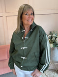 Load image into Gallery viewer, Sporty Vibe Zip & Toggle Jacket - Khaki/Cream - Wardrobe By Simone
