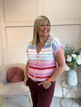 Load image into Gallery viewer, Cosy Striped Waistcoat - Pink/Cream
